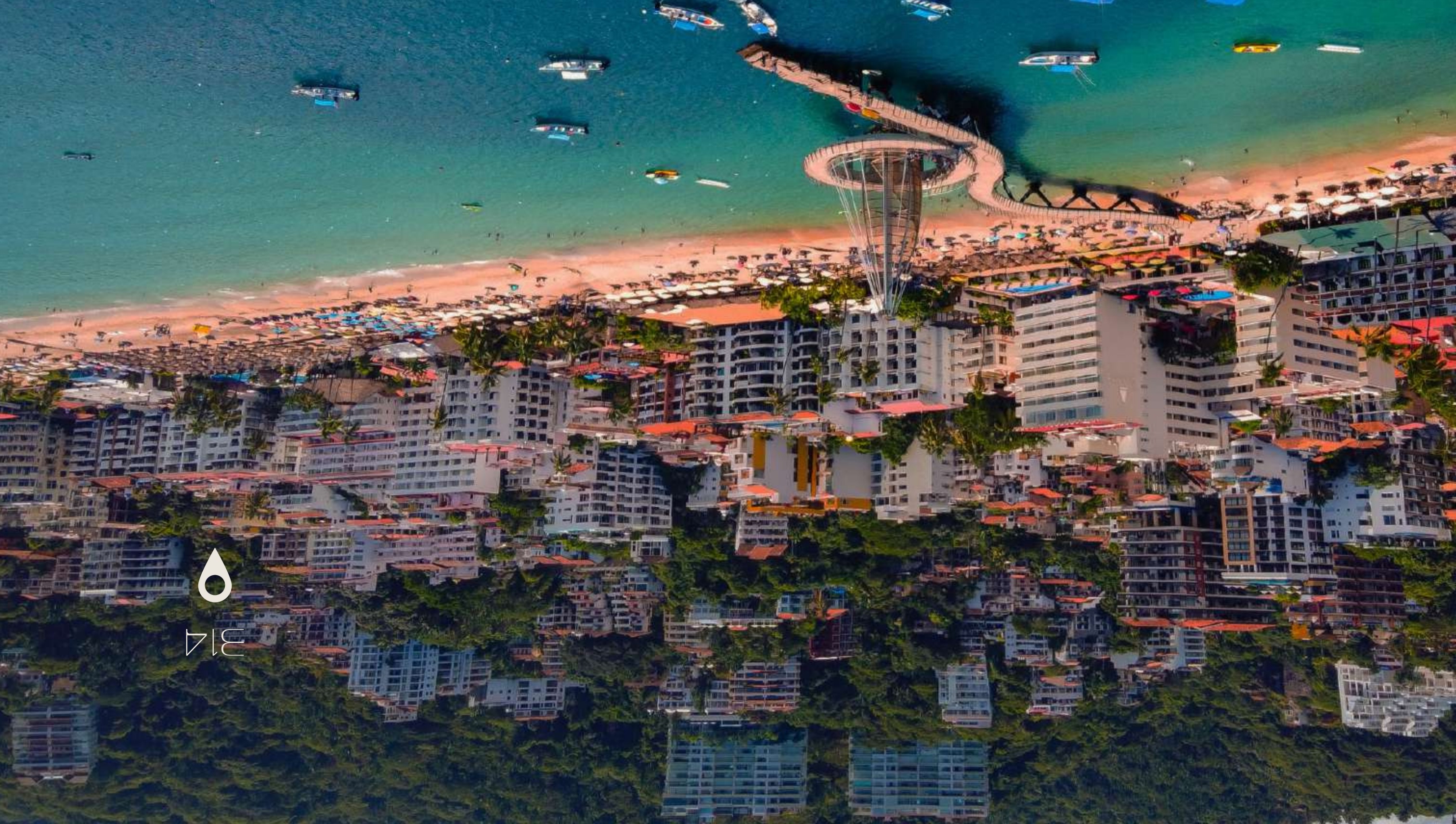 Aerial view of Puerto Vallarta coastline
